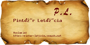 Pintér Letícia névjegykártya